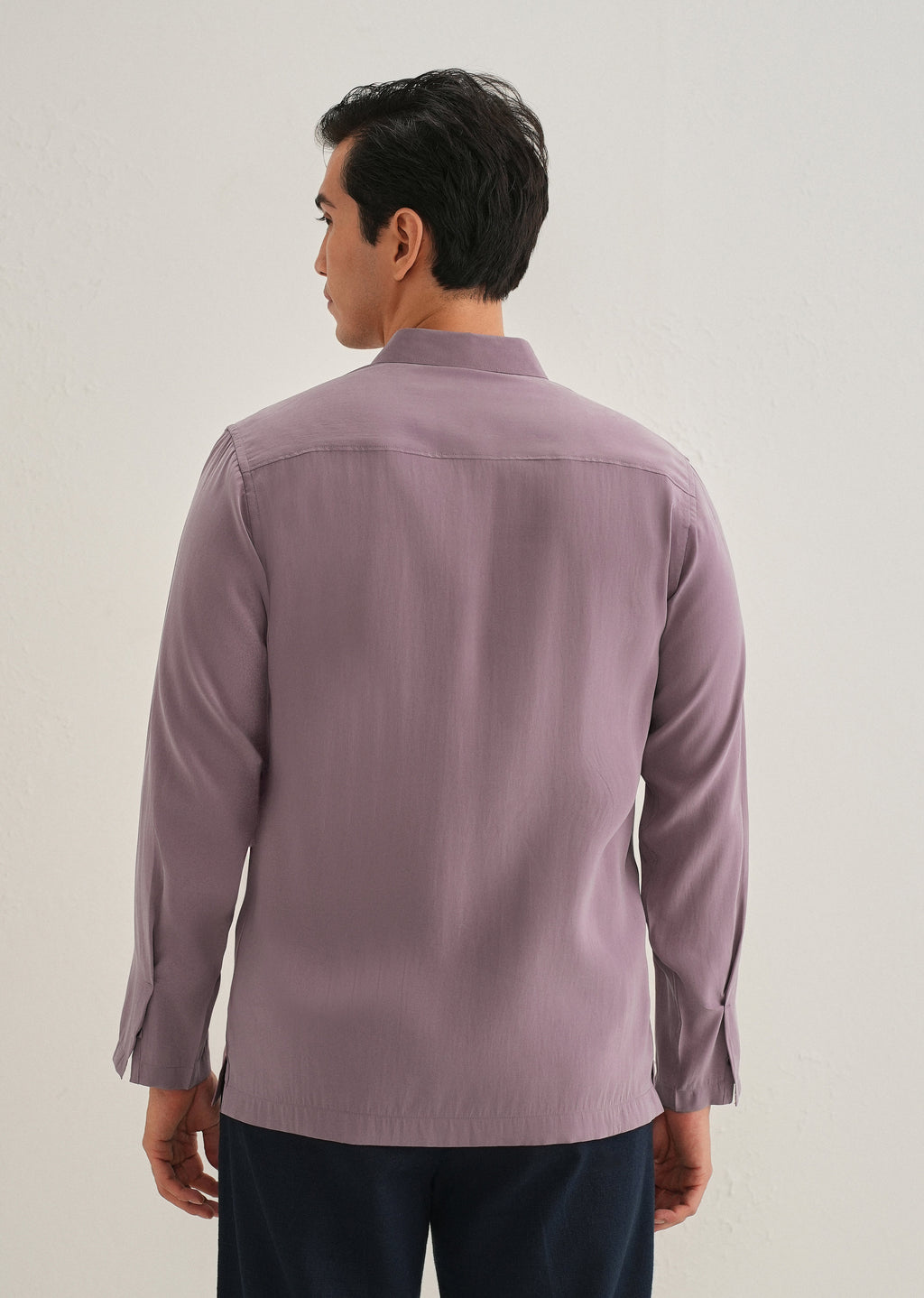 Mauve Loop Button-Down Plain Shirt