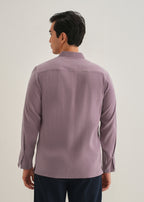 Mauve Loop Button-Down Plain Shirt