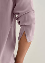 Mauve Loop Button-Down Plain Shirt