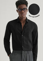 Midnight Black Self Patterned Shirt