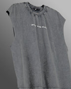 Mutation Grey Acid Wash Boxy Vest
