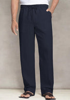 Pack of 2 Sky Blue , Navy Linen Regular Fit Pant-49379