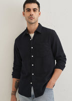 Navy Blue Double Cloth Cotton Shirt