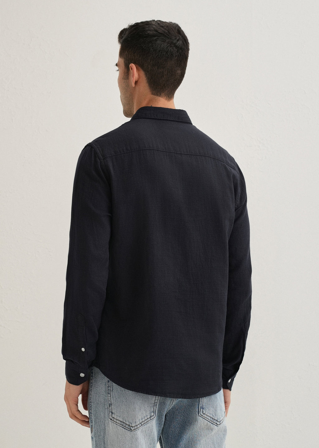 Navy Blue Double Cloth Cotton Shirt