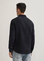 Navy Blue Double Cloth Cotton Shirt
