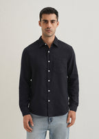 Navy Blue Double Cloth Cotton Shirt