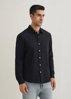 Navy Blue Double Cloth Cotton Shirt