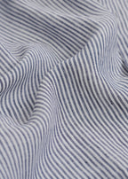 Navy Blue 100% Pure Linen Stripe Shirt
