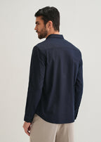Navy Blue Contrast Placket Shirt
