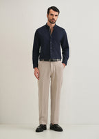 Navy Blue Contrast Placket Shirt