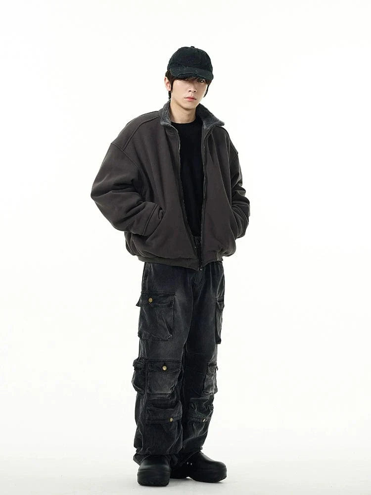 Faded Black Multi Purpose Pocket Baggy Cargo Jeans
