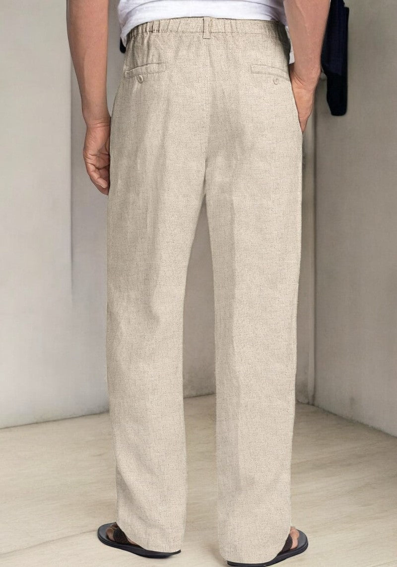 Pack of 2 Off White , Beige  Linen Regular Fit Pant-49384