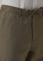 Olive Linen Relaxed Fit Trouser