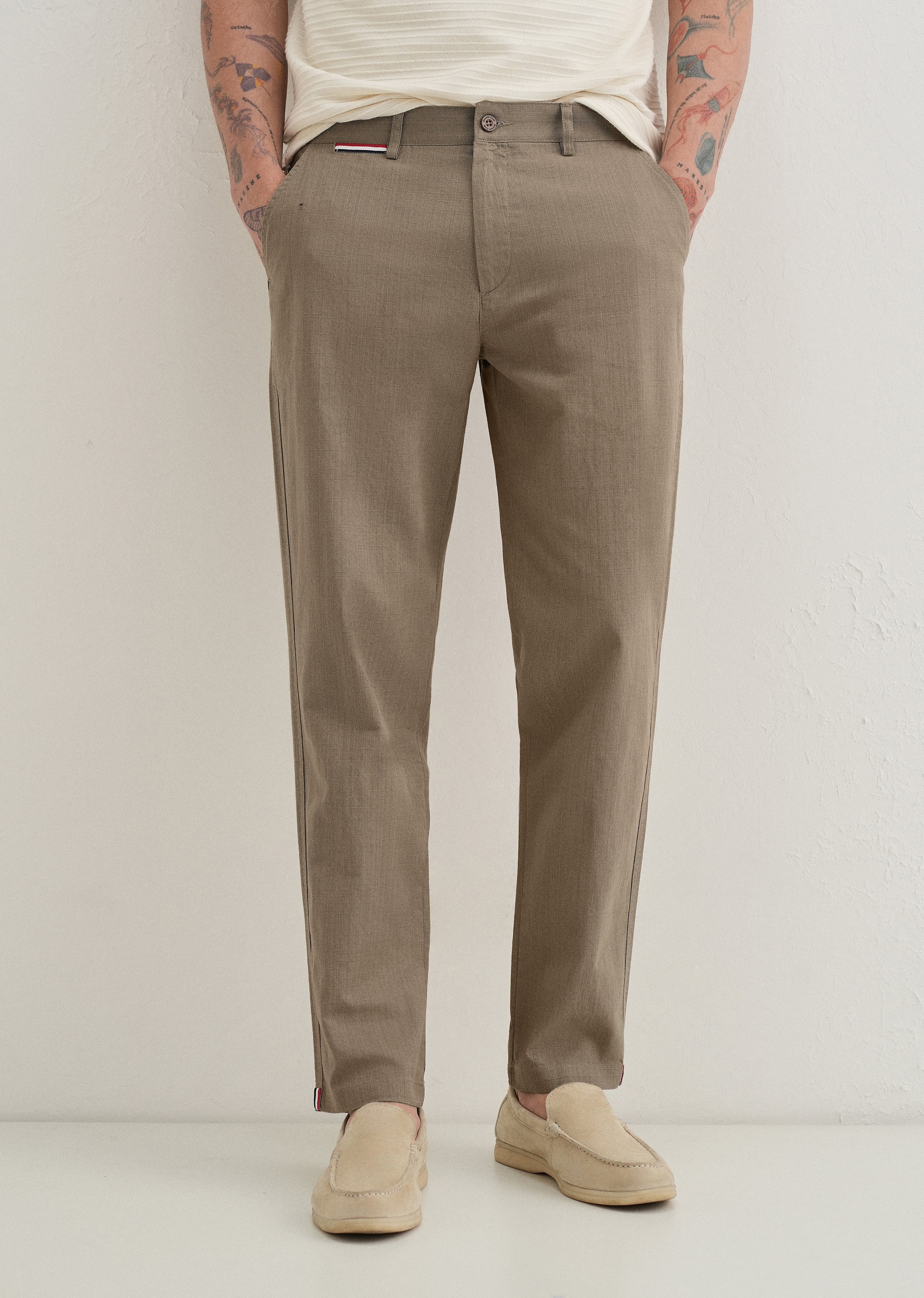 Olive Linen Trouser