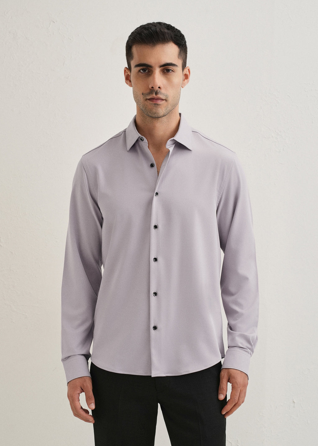 Pastel Purple Wrinkle Free Plain Shirt