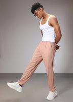 Peach Comfort Fit Linen Pant