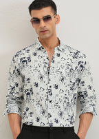 Pearl White Abstract Printed Shirt