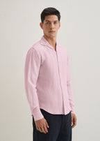 Pink Plain Linen Viscose Shirt