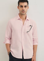 Pink Plain Double Cloth Cotton Shirt