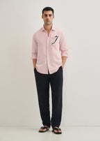 Pink Plain Double Cloth Cotton Shirt