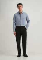 Blue Premium Satin-Finish Plain Shirt