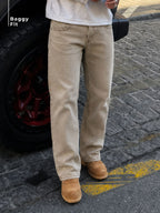 Mud Yellow Korean Baggy Jeans