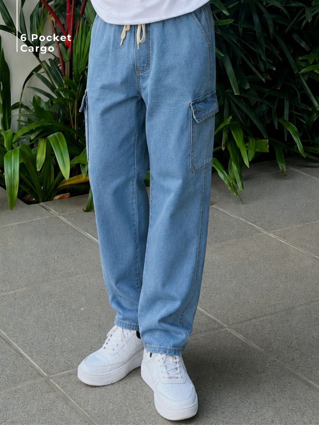 Light Blue Baggy Cargo Jeans