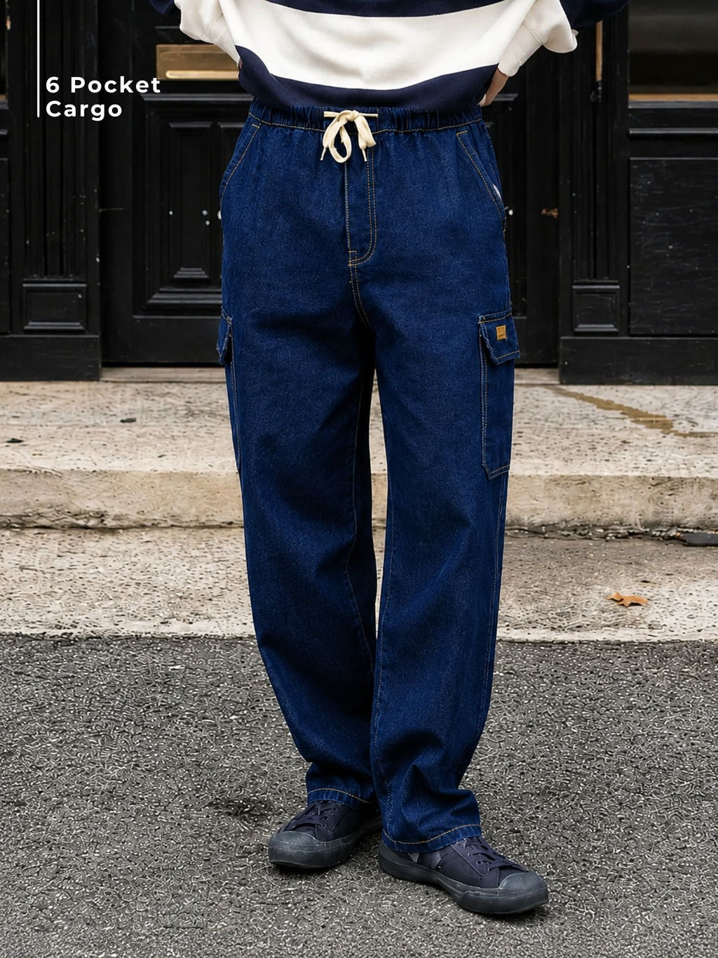Dark Blue Cargo Jeans