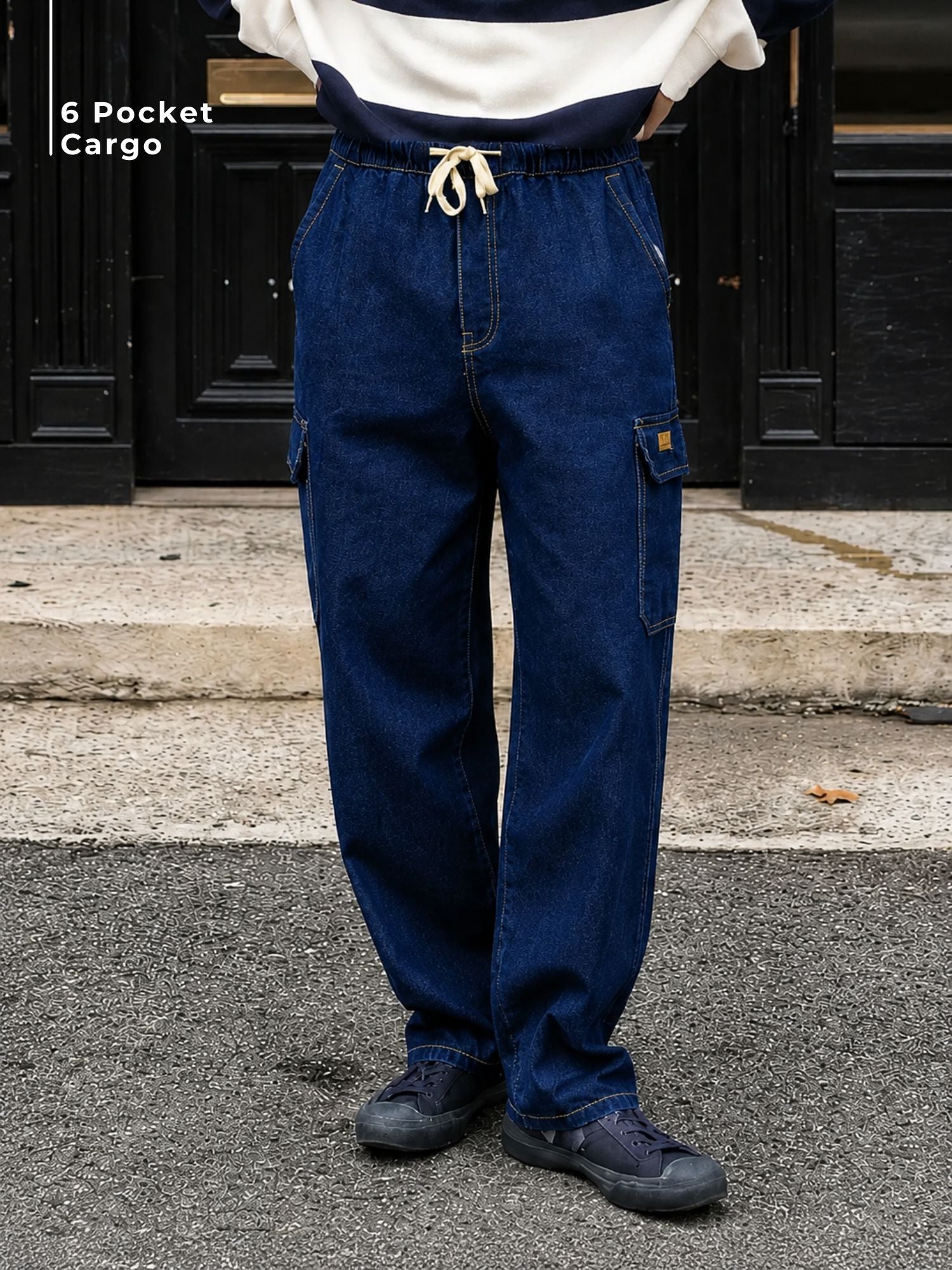 Dark Blue Cargo Jeans