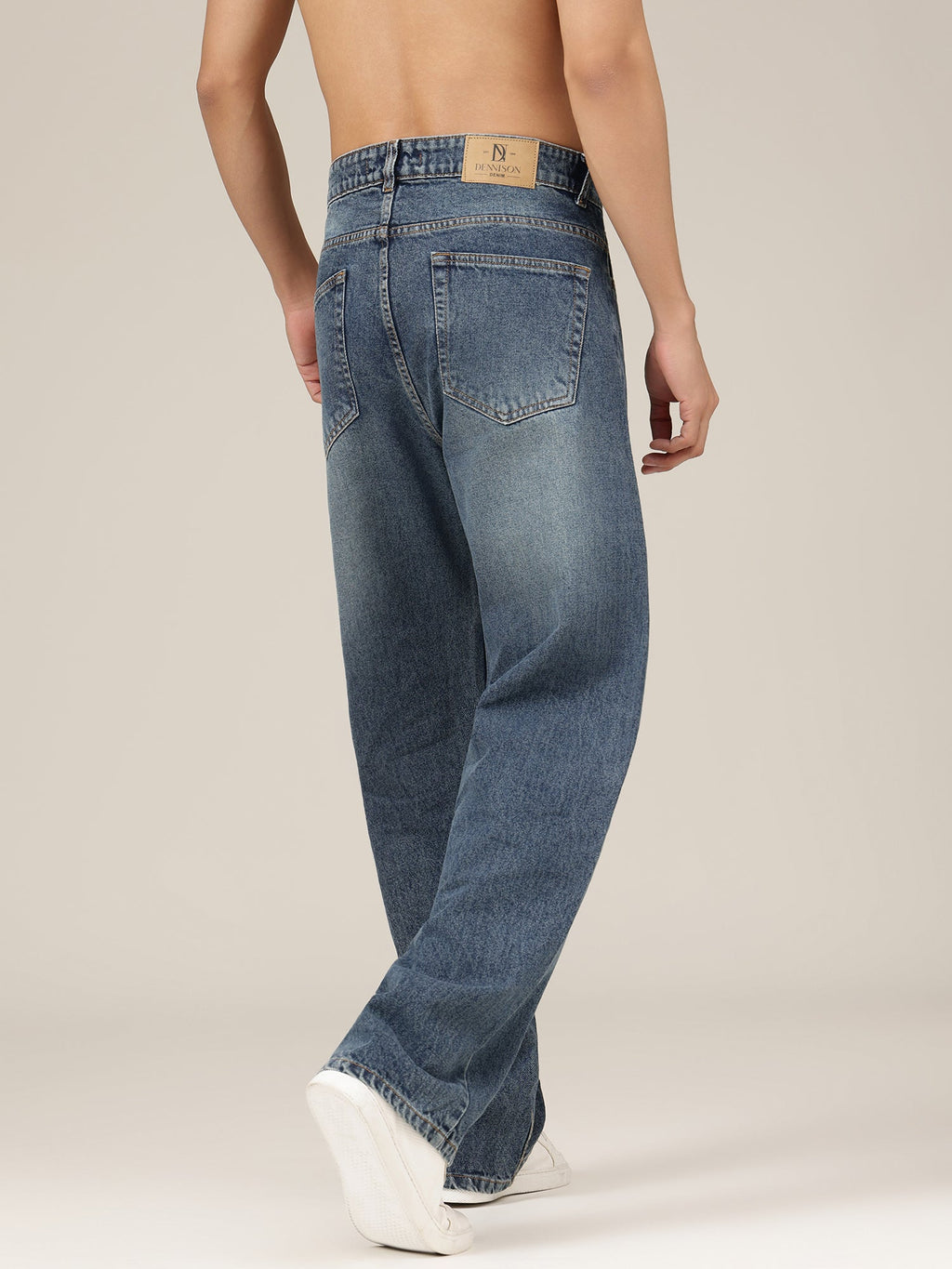 Retro Distressed Baggy Fit Jeans