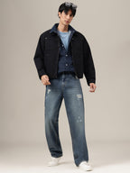 Retro Distressed Baggy Fit Jeans