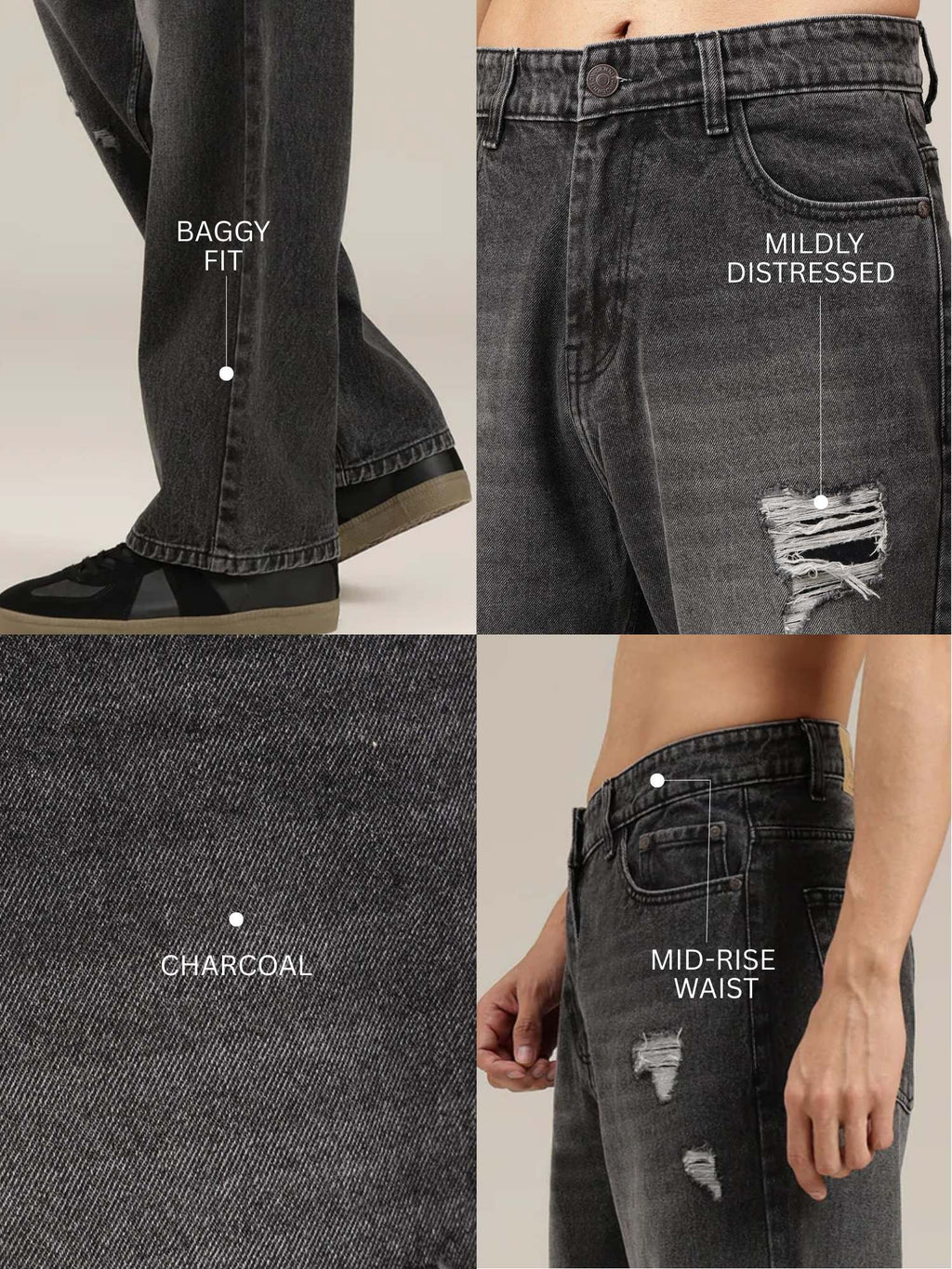 Gritty Distressed Baggy Fit