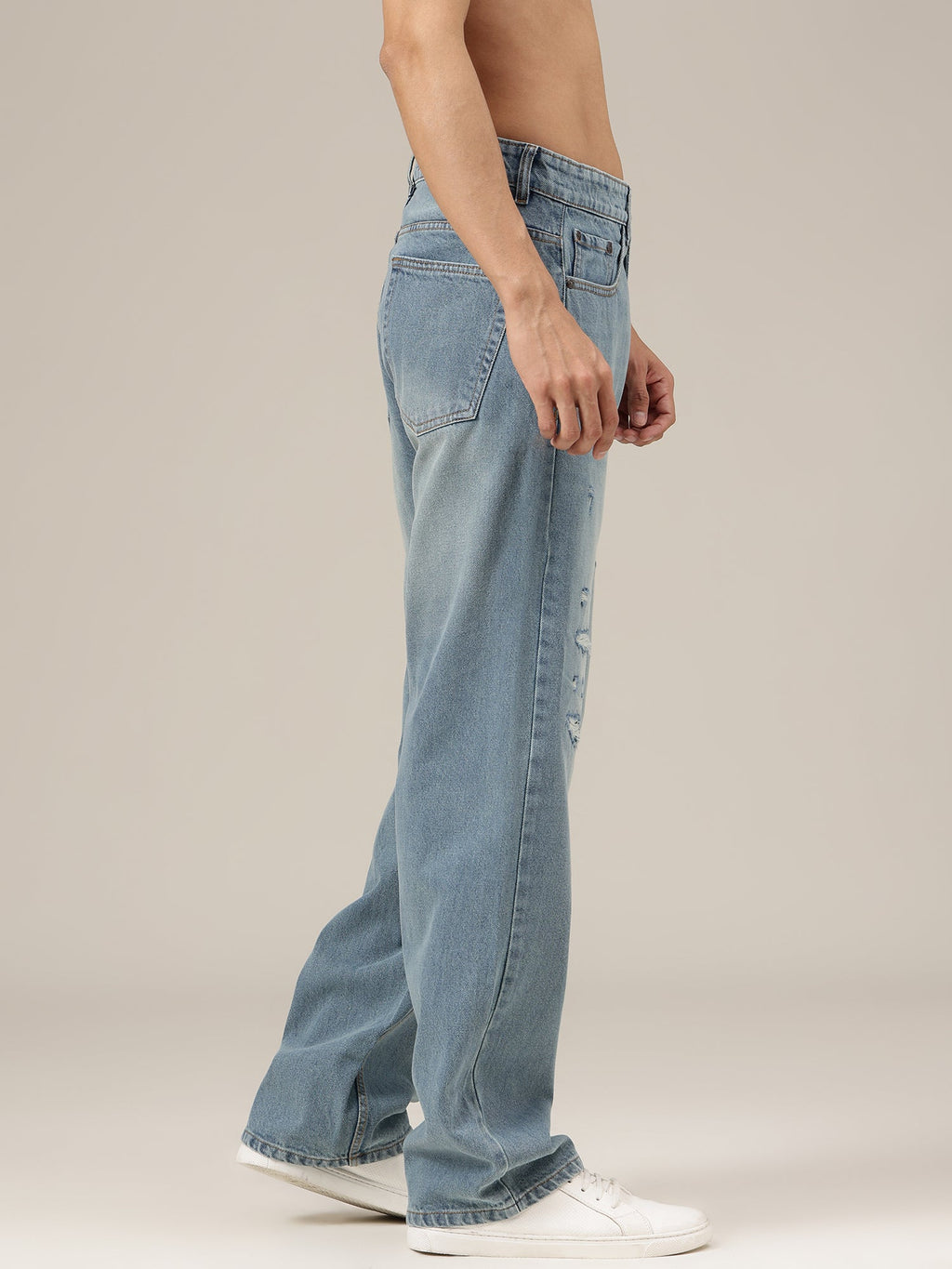Baggy Fit Distressed Jeans