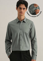 Sage Green Plain Stitchless Placket Shirt