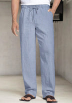 pack of 2 Gray and White  , Blue and White Linen Regular Fit Pant