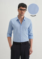 Sky Blue Windowpane Check Shirt