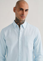 Sky Blue Plain Cotton Oxford Shirt