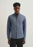 Stone Blue Contrast Placket Shirt