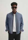 Stone Blue Contrast Placket Shirt