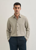 Stone Melange Wrinkle Free Plain Shirt