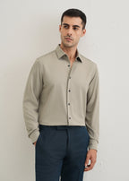 Stone Melange Wrinkle Free Plain Shirt