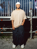 Solid Men Oversized T-Shirt - Beige