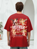 HEAVEN Men Printed Oversized T-Shirt