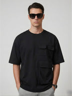Cargo T-Shirt For Men - Black