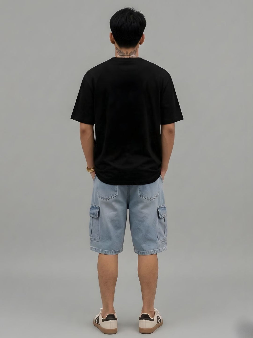 Cargo T-Shirt For Men - Black