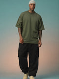 Cargo T-Shirt For Men - Olive Green