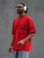 Cargo T-Shirt For Men - Candy Red