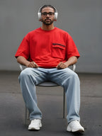 Cargo T-Shirt For Men - Candy Red