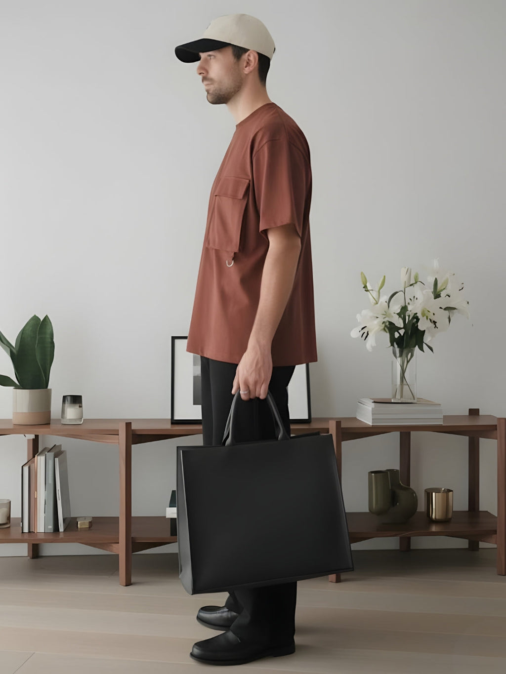 Cargo T-Shirt For Men -Cocoa
