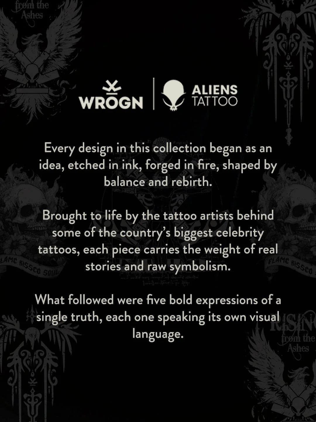 Wrogn X Aliens - The Yin-Yang Dragons | Black T-Shirt